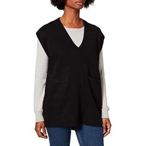 Noisy may Dames Nmclari S/L V-hals Pocket Knit Vest Sprei Pullover, zwart, XS