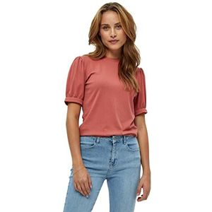 Minus Dames Johanna ronde hals puff korte mouw rode T-shirts UK | Herfst T-shirt | Maat L, 4201 Dusty Ceder Rood, M