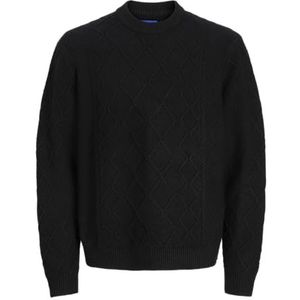 JACK & JONES Jorcambridge Knit Cable Crew Neck, zwart, XS