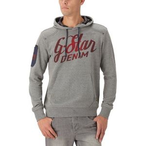 G-star Sweatshirt met capuchon, recht/regular met logo, heren, Grijs, 3X