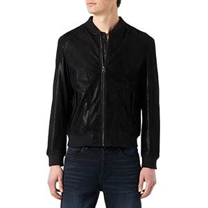 HUGO Heren Lizzo Leather_Jacket, Zwart 1, XXL