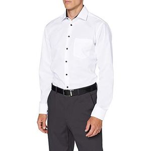 Seidensticker Zakelijk overhemd voor heren, strijkvrij overhemd met rechte pasvorm, regular fit, lange mouwen, Kent-kraag, borstzak, 100% katoen