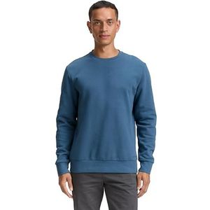 TOM TAILOR - Sweatshirt - Blauw - Effen - Lange Mouw