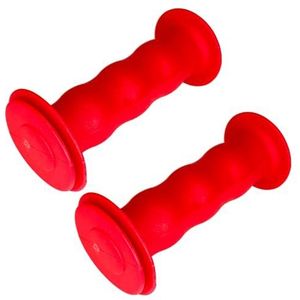 cyclingcolors Fietshandgrepen 85 mm stuur 19 mm MTB Vintage kinderen antislip fiets rood