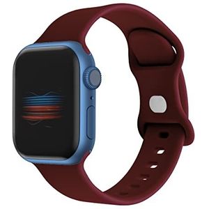 Bandje compatibel met Apple Watch, reservearmband sport compatibel met iWatch serie 7 6 5 4 3 2 1 SE, Bordeaux, 42mm/44mm/45mm, Klassiek