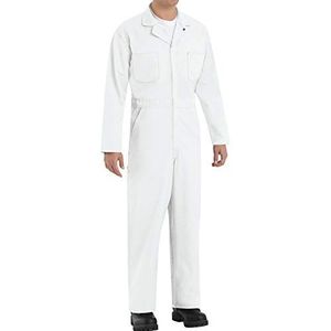 Red Kap Men's Tall Size Twill Action Back Coverall, White, 48 Long