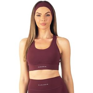 Carlheim Women's Serenita Active Collection Sports Bra X-Back, Bourgondië, XS, bordeaux, XS