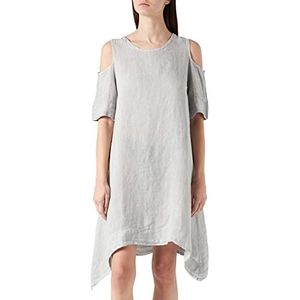 Bonamaison Dames halflang vervaagde jurk met ronde kraag en geopende schouders casual