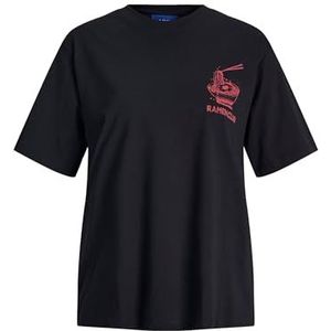 JJXX - JXRamen - Shirt - Rood/Zwart - Ronde Hals - Kwartmouw