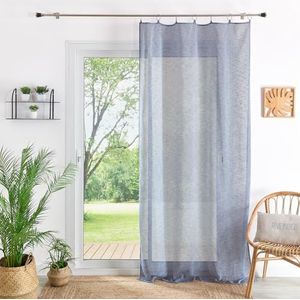 HomeMaison.com Voile van tamine – effen gordijn – ondoorzichtig gordijn – gordijn blauw – gordijn 140 x 240 cm
