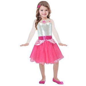 Amscan BA105 Barbie Rock & Royals Jurk Barbie 3-5 anni Roze