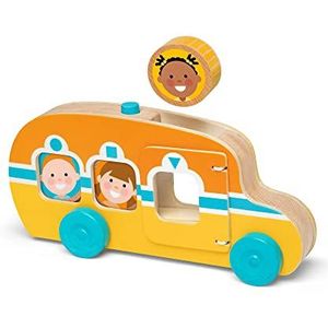 Melissa & Doug GO Tots Houten bus Rollen & Rijden (met 3 schijven) Houten peuterspeelgoed| Ontwikkelings speelgoed voor baby's | 12 maanden + | Cadeau voor baby jongen en -meisje