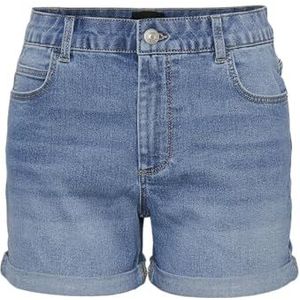 PIECES Pcpeggy Mw Lb Noos Bc Shorts voor dames, blauw (light blue denim), XL