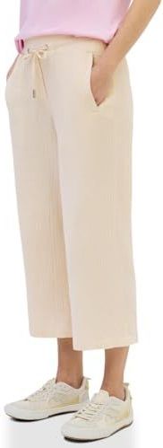 Cecil - 3/4 Wide Leg - Mousseline Broek - Beige