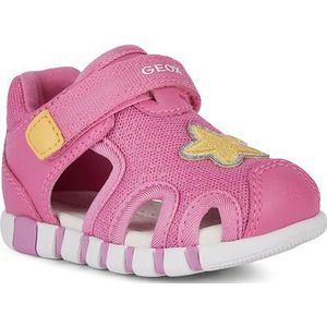 Geox B-IUPIDOO Gir Sandaal voor babymeisjes, donkerroze/geel, 18 EU, Dk Pink Geel, 18 EU