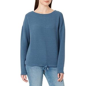 TOM TAILOR Dames Sweatshirt met structuur 1032611, 10904 - Stormy Sea Blue, XS