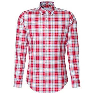 Seidensticker Men's Slim Fit shirt met lange mouwen, rood, 42, rood, 42