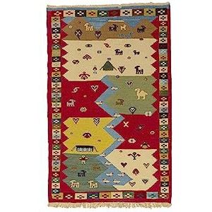 Modern tapijt Persian Flat GABBEH Home & Living 147 x 100 cm wol in plantaardige kleur, ideaal voor elk type omgeving: Keuken, badkamer, woonkamer, slaapkamer