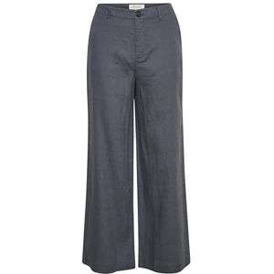 Part Two Damesbroek, brede legging, hoge taille, volledige lengte, ritssluiting en knoop, Turbulentie, 30