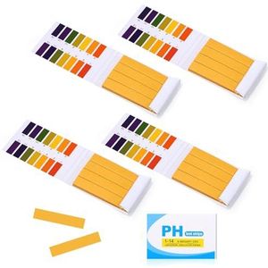 Oderra 320 pH-waarde-teststrips, meetbereik 1-14, zonnebloemtestpapier voor speeksel, urine, water, grondtest (4 x verpakking van 80)