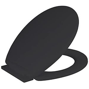 Ram® Black Soft Close Toiletbril met Verstelbare Scharnieren LOO Toiletbril Quick Release Easy Clean Badkamer Toiletbril Zwart