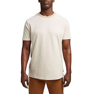 ESPRIT Piqué-T-shirt van 100% biologisch katoen, beige, S