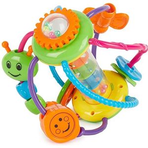 Bieco Motorische bal voor baby's vanaf 6 maanden, grijpbal en bijtring met rammelaar, motoriek, grijpbal voor baby's, rammelaar