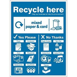 Caledonia Signs 16674H Sign, Papier en Karton-Wrap Recycle Hier