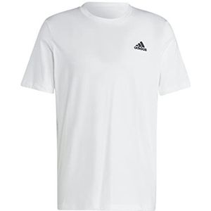 adidas Essentials Single Jersey geborduurd klein logo T-shirt wit S man