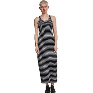 Urban Classics Damesjurk, lange racerback jurk, zomerjurk voor vrouwen, in vele kleuren, maten XS - 5XL, zwart/wit, S