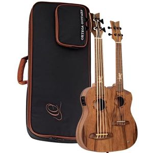 Ortega Guitars Tenor Ukelele & Ukebass - elektro-akoestische dubbele halsukelele - Custom Built Series - inclusief Gigbag - Dao hout, mahonie (HYDRA-BSTE)