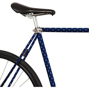 MOOXIBIKE anker blauwe mini-fietsfolie met patroon voor racefiets, MTB, trekkingfiets, Fixie, Hollandfiets, Citybike, Scooter, rollator voor circa 13 cm frameomvang