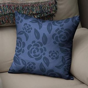 BonaMaison Decoratieve Kussensloop, Blauw Kussenhoezen Bank, Zitkussen, Decoratieve Kussenhoesjes, Kussensloop; Sofa, Slaapkamer, Kantoor, Auto 50x50 Cm - Ontworpen en vervaardigd in Turkije
