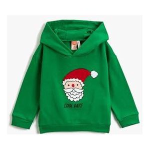 Koton Babyboys Christmas Themed bedrukte hoodie met lange mouwen, groen design (7d8), 2-3 jaar