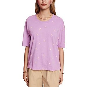edc by Esprit T-shirt met allover-print, 100% katoen, 505/violet, XS