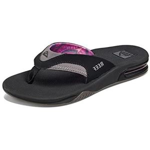 Reef Fanning Teenslippers voor dames, Zwart Grijs, 10 UK