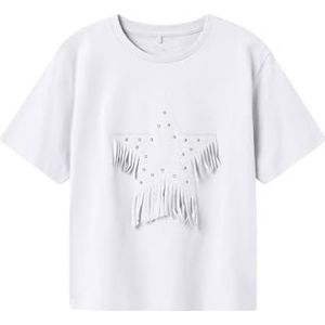 NAME IT Nkfkoroline Nreg Ss Top voor meisjes, wit (bright white), 122-128