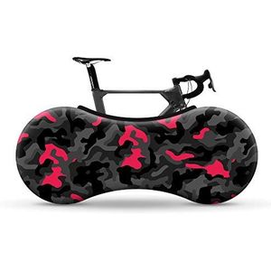 Velo Sock Inpandige fietsenstalling, standaardontwerp „Camo Black-Pink”, ideaal voor 26""-29"" fietsen, 3D-stretch, machinewasbaar