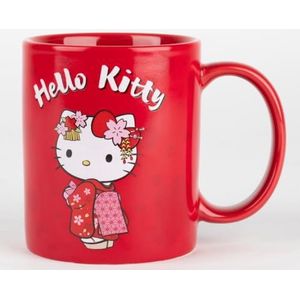 Konix Hello Kitty thermobeker 320 ml kimono rood