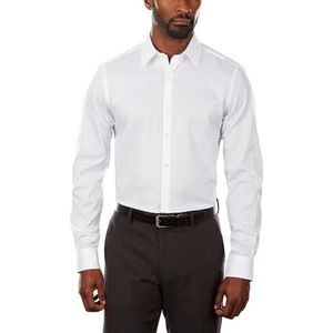 Van Heusen Men's Dress Shirt Slim Fit Flex Collar Stretch Solid, White, 18.5"" Neck 32""-33"" Sleeve