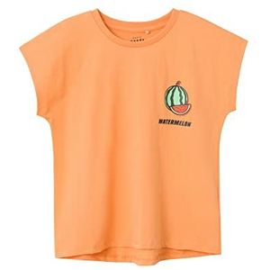NAME IT Meisjes NKFVARUTTI CAPSL Loose TOP H T-shirt, Mock Orange, 122/128, Mock Oranje, 122/128 cm