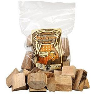 Axtschlag Wierookchunks van beukenhout, 1500 g XXL Pack van pure vuistgrote houten chunks om gedurende langere tijd te roken, geschikt voor alle barbecues