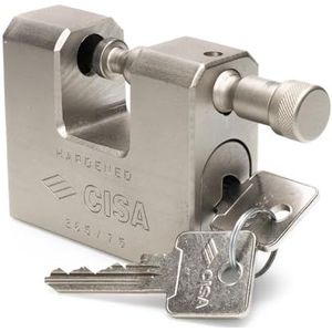 CISA 128550750 Inbraakbestendig hangslot van staal met sleutel LIM, 75 mm