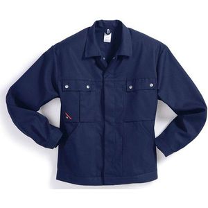 BP 1479-720-10-49/51 werkjas, verborgen drukknoopband en zakken, 305,00 g/m² versterkt katoen, donkerblauw, 49/51