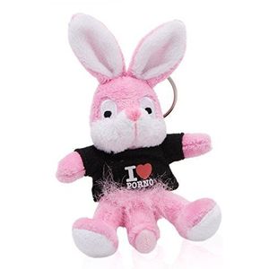 Naughty bunny - Sleutelhanger konijn I love porno zwart