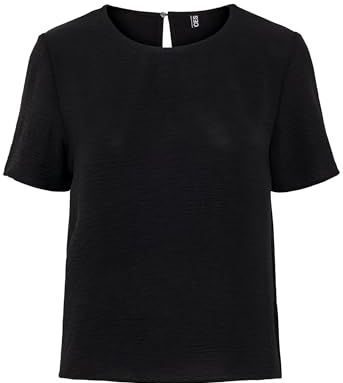 PIECES - Pcanna - T-shirt - Zwart - Katoen - Normale Pasvorm