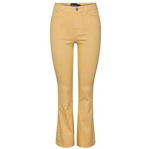 PIECES Pcpeggy Flared Hw Colour Noos Bc Jeans voor dames, Flax, S