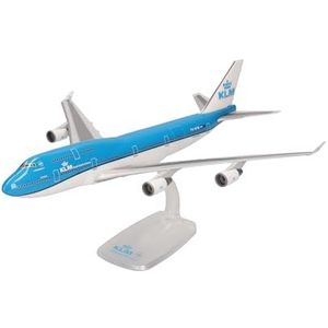 Herpa Snap-Fit modelvliegtuig KLM Boeing 747-400M – PHBFW “City of Shanghai” miniatuur op schaal 1:250, verzamelobject, model met standaard, kunststof