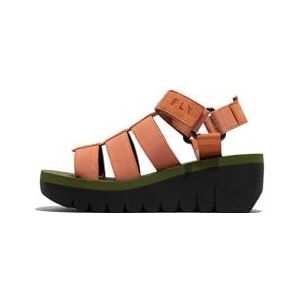 Fly London Vrouwen YOJI198FLY Sandaal, Thee Rose/Tea Rose/Army Green, 4 UK, Thee Roos Thee Rose Leger, 37 EU