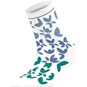ESPRIT Dames Sokken Colorful Flower - katoenmix, 1 paar, verschillende kleuren, maat 35-42 - Modieuze damespanty, bloemenpatroon met kleurverloop, wit (white 2000), 35-38